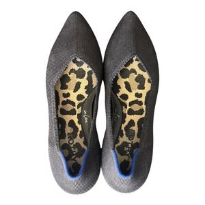 ROTHYS The Pointed Flats Shoes Women's 6.5 Charcoal Leopard Insole